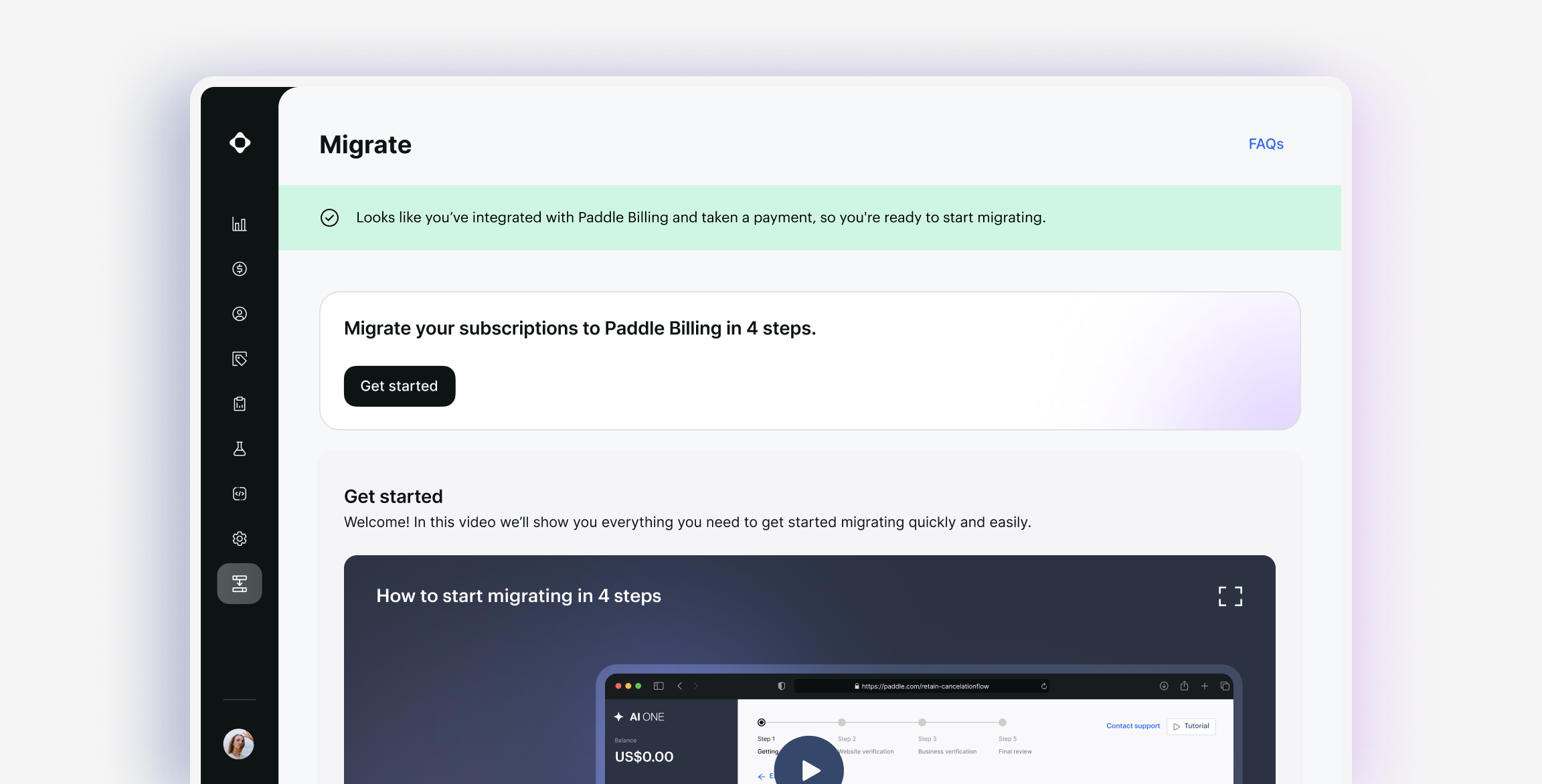Paddle Migration Interface