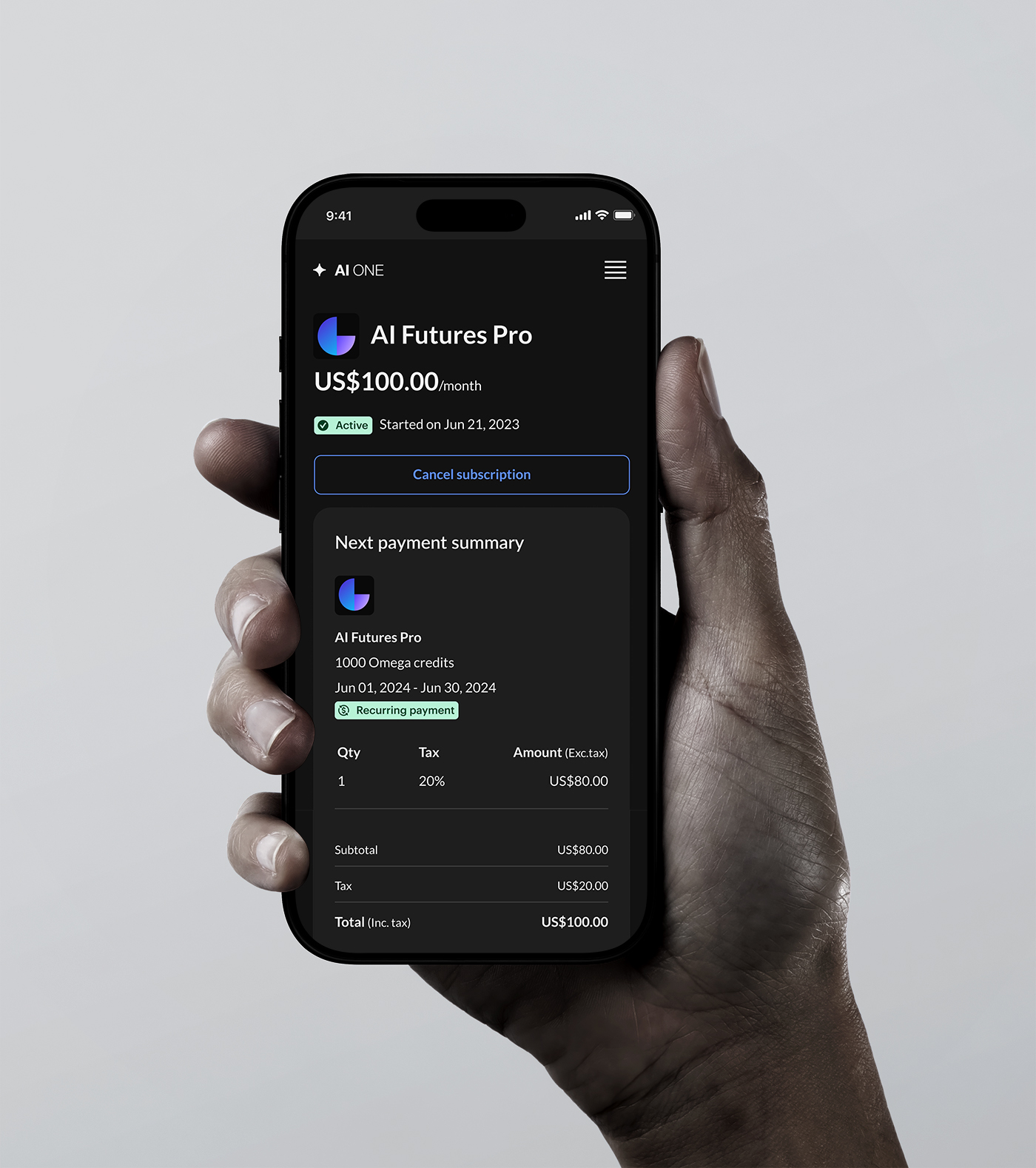 Payment details — update card and billing information