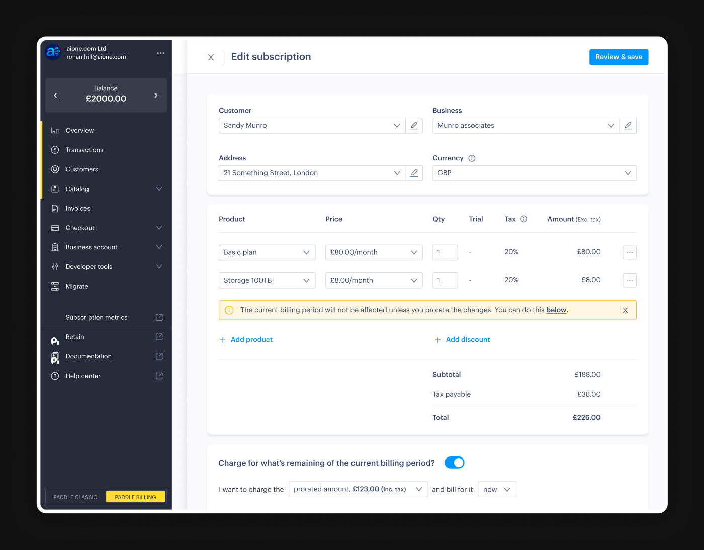 Subscription overview and management — continued